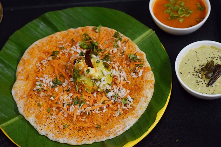 Open Butter Masala Dosa