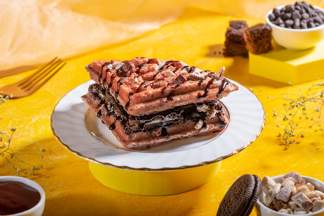 Triple Chocolate Brownie WaffleSandwich