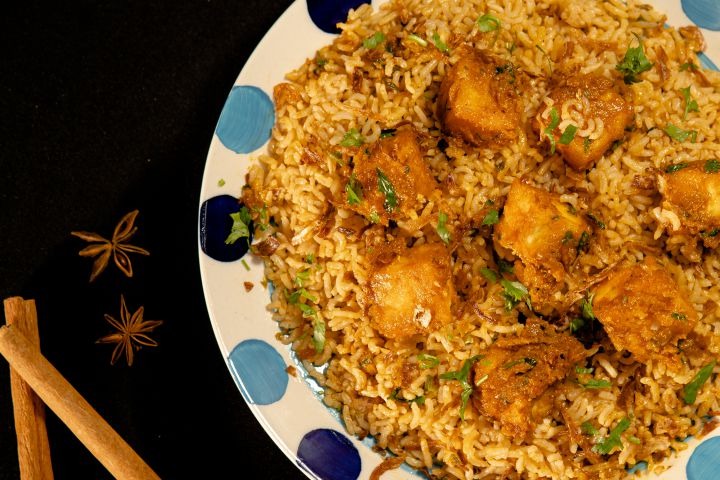 High Fibre Paneer Biryani with Brown Rice