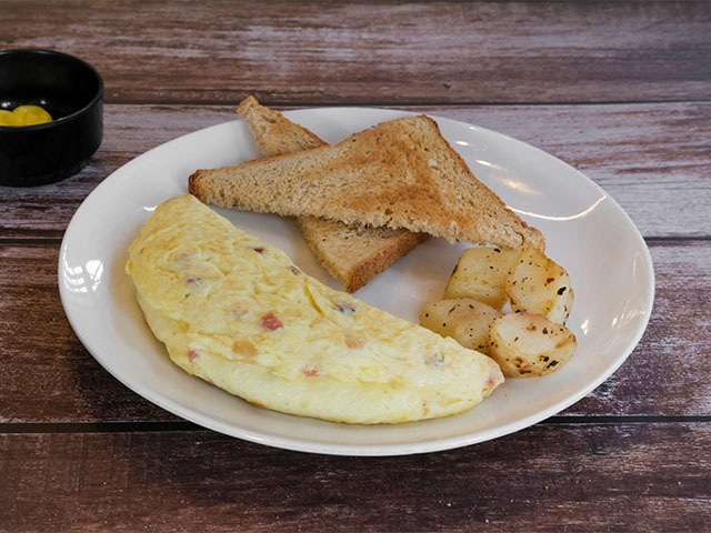 Bacon, Mushroom & Cheese Omelette
