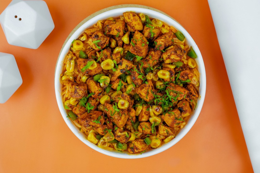 Cheddar Cheese Tandoori Chicken Rice Bowl